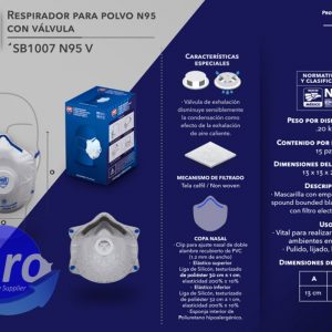 Respirador para Polvo N95 con Válvula SB1007