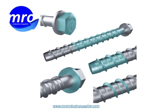 Tornillo directo a concreto con recubrimiento zincado en pulgadas. Aprobado ICC. Cabeza hexagonal