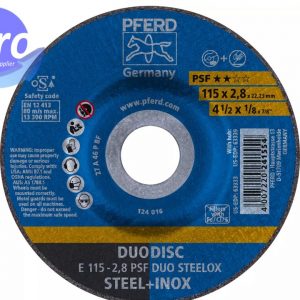 DISCO DUO CORTE Y DESBASTE ACERO INOX.754498 4 1/2 E115-2.8 A46 PFERD
