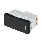 Interruptor de 3 vias negro de 1 modulo, linea Lisboa