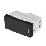 Interruptor sencillo negro de 1 modulo, linea Lisboa