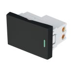 Interruptor sencillo negro de 1.5 modulos, linea Lisboa