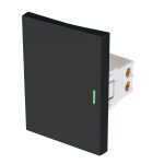 Interruptor sencillo negro de 3 modulos, linea Lisboa