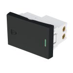 Interruptor para timbre negro de 1.5 modulos, linea Lisboa