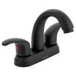 Mezcladora lavabo 4' negro, nariz curva, palanca, AQUA