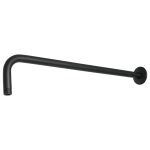 Brazo recto 50 cm con chapeton para regadera, negro mate