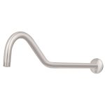 Brazo y chapeton tipo gancho para regadera, 50 cm, satinado