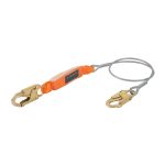 Linea de vida 1.8 m cable de acero, absorbedor impacto, ANSI