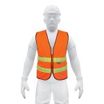 Chaleco de seguridad naranja alta visibilidad con cierre