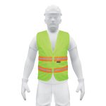 Chaleco de seguridad verde alta visibilidad con cierre