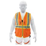 Chaleco de seguridad para arnes, alta visibilidad, naranja