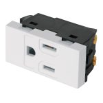 Contacto aterrizado, 1 modulo, linea Espa?ola, color blanco