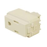 Contacto sencillo, 2 polos + tierra, linea Italiana, marfil