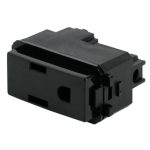 Contacto sencillo, 2 polos + tierra, linea Italiana, negro