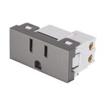 Contacto aterrizado acero inox de 1 modulo, linea Lisboa