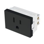 Contacto aterrizado negro de 1.5 modulos, linea Lisboa