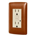 Contacto d?plex falla a tierra GFCI, madera, linea Italiana