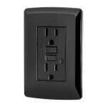 Contacto d?plex falla a tierra GFCI, negro, linea Italiana