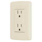 Contacto d?plex aterrizado, color marfil, linea Italiana?