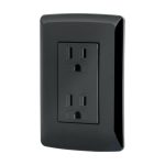 Contacto d?plex aterrizado, color negro, linea Italiana