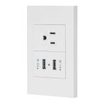 Placa armada 1contacto, 2puertos USB, 1.5mod,Espa?ola,blanco