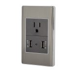 Placa armada acero contacto y 2 puertos USB 1.5 mod, Lisboa