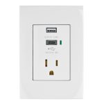 Contacto 2polos + tierra con 2 puertos USB, Oslo, blanco