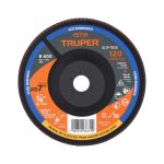 Disco 7" laminado respaldo plastico grano 120 centro 7/8"