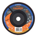 Disco 7" laminado respaldo plastico grano 80 centro 7/8"