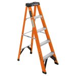 Escalera de tijera, tipo ll, 4 pelda?os, fibra de vidrio