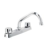 Mezcladora 8' fregadero cromo, cuello corto,compresion,BASIC