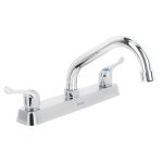 Mezcladora 8' fregadero cromo, cuello corto, palanca, BASIC