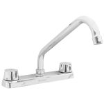 Mezcladora 8' fregadero cromo, cuello largo,compresion,BASIC