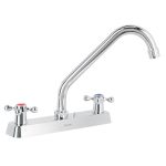 Mezcladora 8' fregadero cromo, cuello largo, cruceta, BASIC