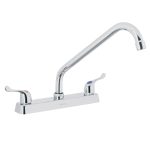 Mezcladora 8' fregadero cromo, cuello largo, palanca, BASIC