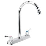 Mezcladora 8' fregadero cromo, cuello curvo, palanca, BASIC