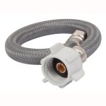 Manguera para WC, vinilo gris, 3/8'x7/8' , 30cm, plastico/laton