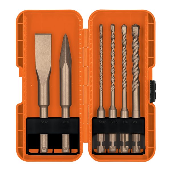 JSDS-6 Juego de 6 brocas y cinceles SDS plus en estuche, Truper