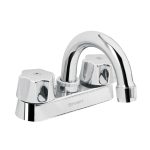 Mezcladora 4' para lavabo, cuello curvo, cartucho compresion