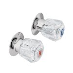 Juego de 2 manerales acrilico trans. para regadera, Basic