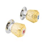 Juego de 2 manerales acrilico ambar para regadera, Basic