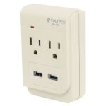 Multicontacto, 2 entradas,con 2 entradas USB, aterrizado