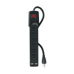 Multicontacto 16 AWG 6 entradas 2 ptos. USB sup. 150J, negro