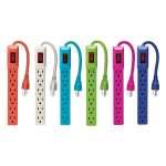 Multicontacto 16 AWG domestico 6 entradas, colores a granel