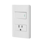 Placa armada blanca interruptor y contacto 1 modulo, Lisboa