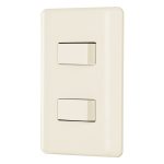 Placa armada 1 interruptor y 1 escalera, marfil, Basic
