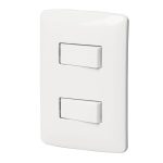 Placa armada 1 interruptor 1 escalera,blanco, linea Italiana