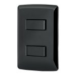 Placa armada 1 interruptor 1 escalera, negro, linea Italiana