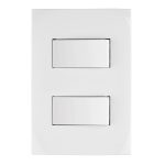 Placa armada 2 interruptores sencillos, linea Oslo, blanco