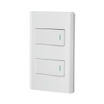 Placa armada blanca 1 interruptor y 1 de 3 vias 1 mod, Lisbo